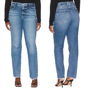 GOOD AMERICAN x REVOLVE Good Icon Jeans with Natural Fray Hem